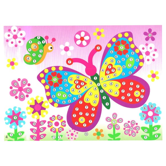 Дитяча мозаїка за номерами "Метелики" 13-126-9 різнокольорові камінчики