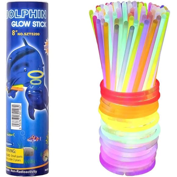 Неоновые палочки-браслеты 12-37 светятся 100 штук 