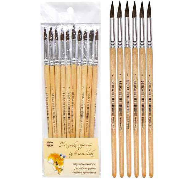 Пензлик художній "Білка №7" 89598, 1 Шт