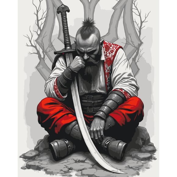 Картина по номерам "Казак с саблей" 10178-AC 40х50 см                                                        