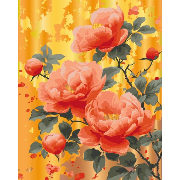 Картина за номерами "Золото троянд" 13163-AC з металізованими фарбами 40х50 см