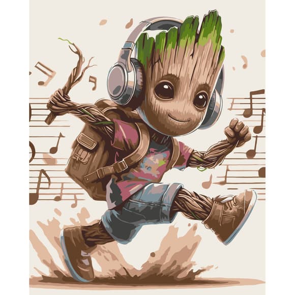 Картина по номерам "Музыкальный Грут" 16521-AC 40х50 см