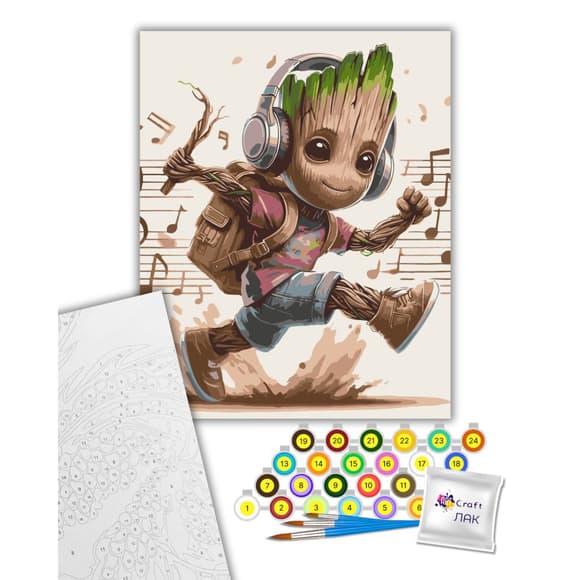 Картина по номерам "Музыкальный Грут" 16521-AC 40х50 см