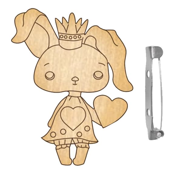 Заготовка броши для раскрашивания "Зайка-1" FDZB-034