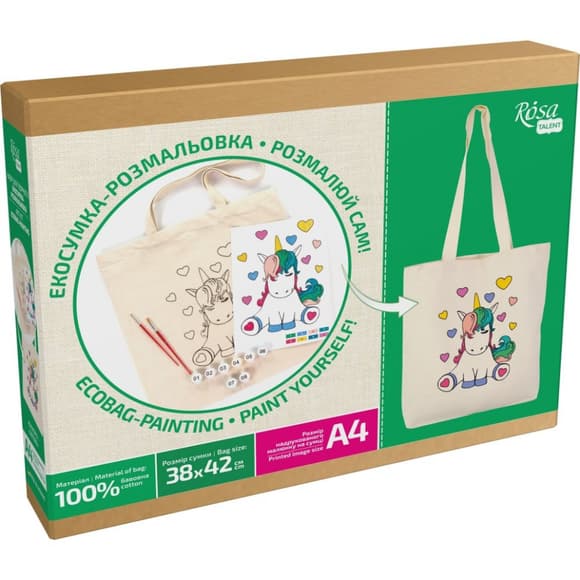 Набор для творчества экосумка-раскраска "Юникорн" N0003605, 38х42 см 