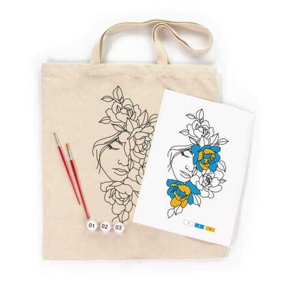 Набор для творчества экосумка-раскраска "Цветы в волосах" N0003621, 38х42 см