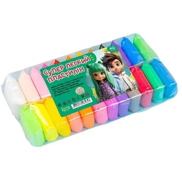 Набір для ліплення з повітряним пластиліном 832770, 24 кольори