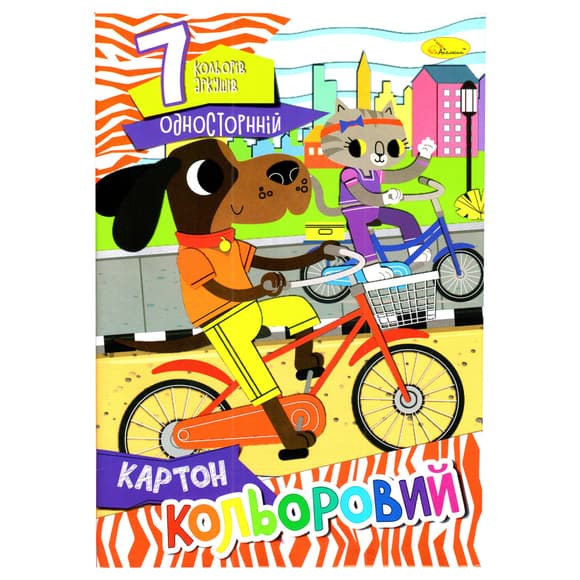 Набір кольорового картону А4 АП-1101-7, 7 аркушів 230 г/м2