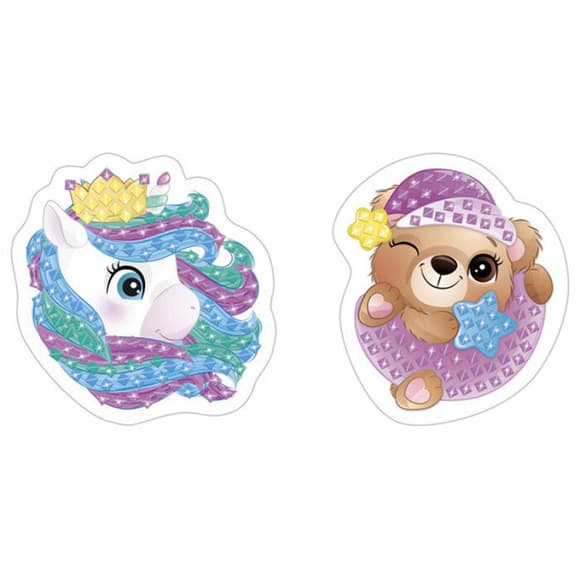 Стікерна мозаїка "Ведмедик і Єдиноріг" 15100507У з розмальовкою