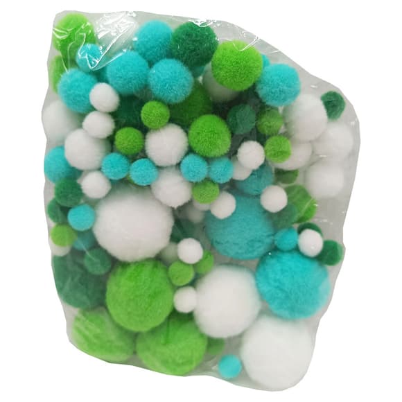 Декоративные помпоны для творчества S-06_помпон 1-3 см 145-155 штук
