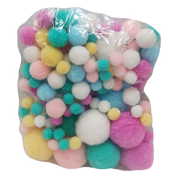 Декоративні помпони для творчості S-09_помпон 1-3 см 145-155 штук
