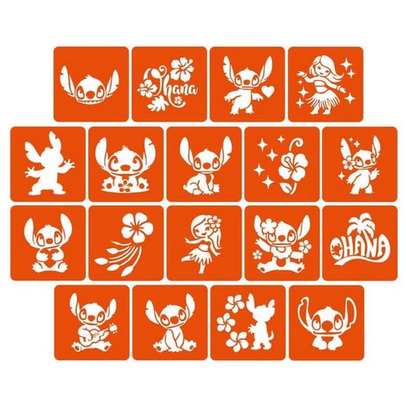 Набір трафаретів для біо-тату "Ліло і Стіч" lilo_stich_5x5_18_1