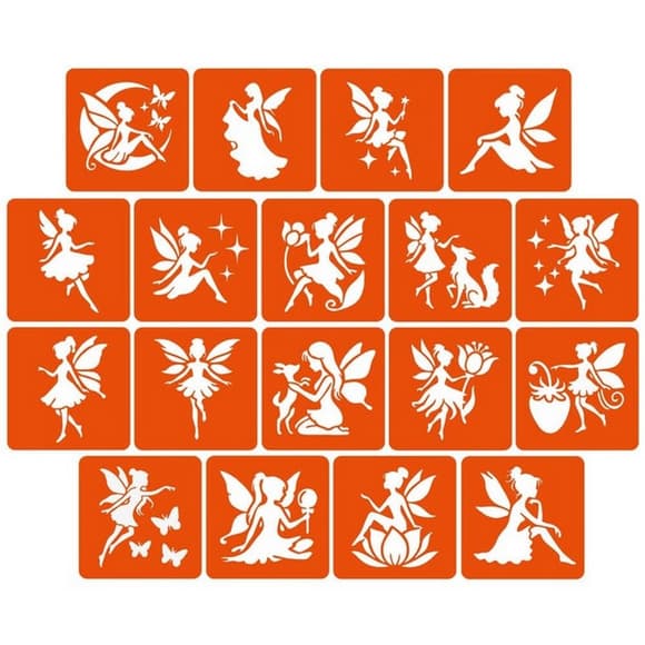 Набор трафаретов для био-тату "Fairies №2" fairies2_5x5_18_1