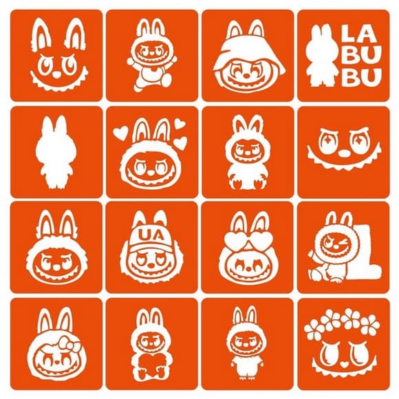 Набор трафаретов для био-тату "Labubu" labubu _simple-16
