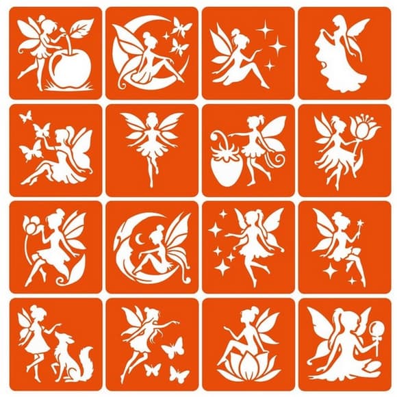 Набор трафаретов для био-тату "Fairies №2" fairies2_simple-16