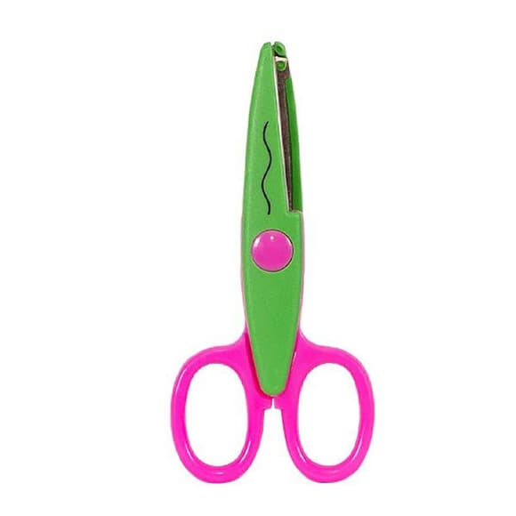 Ножницы детские 80685(Green-Pink) с фигурным лезвием