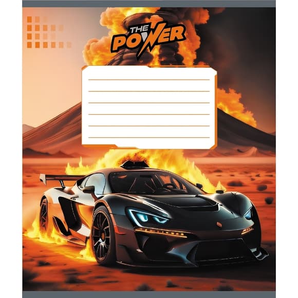 Зошит учнівський "Супер сила" 012-510041C-2 в косу лінію, 12 аркушів