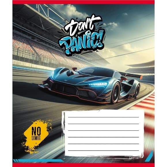 Зошит учнівський "Без паніки" 012-510164C-3 в косу лінію, 12 аркушів