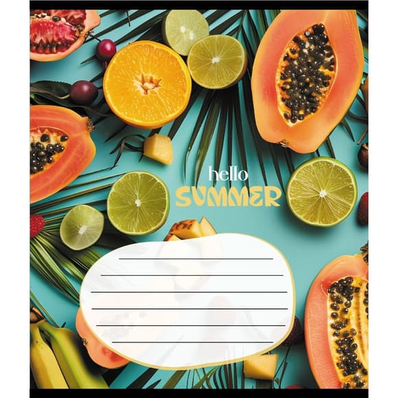 Тетрадь ученическая "Фруктовый сет" 018-530414K-2 в клеточку, 18 листов