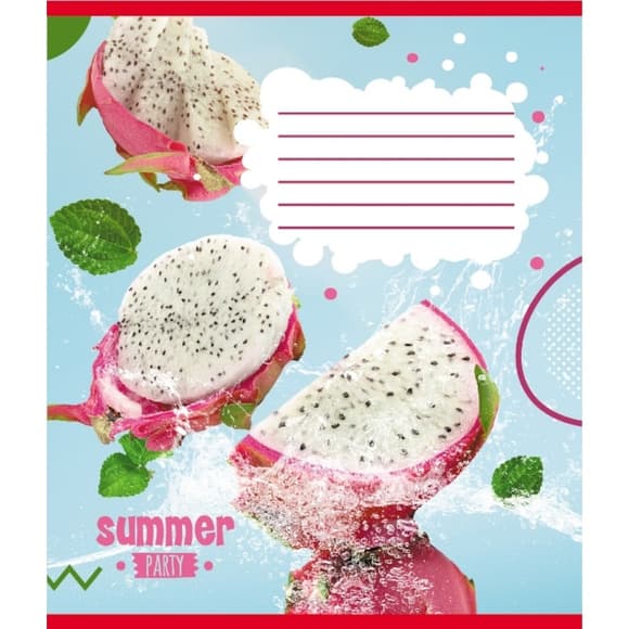 Тетрадь ученическая "Фрукты в воде" 024-550016K-2 в клеточку, 24 листа