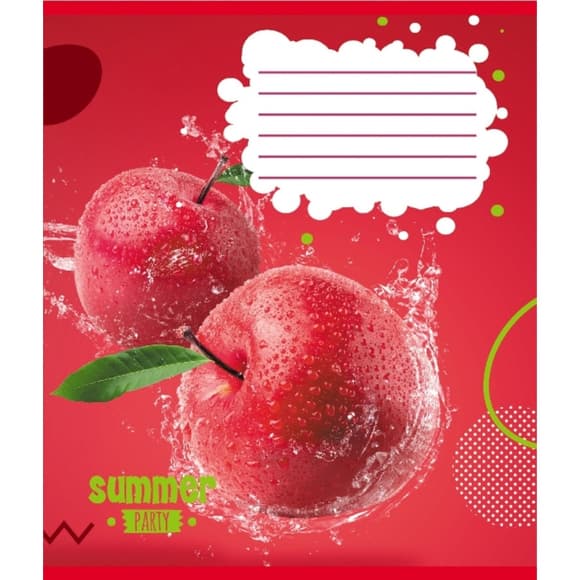 Тетрадь ученическая "Фрукты в воде" 024-550016K-3 в клеточку, 24 листа