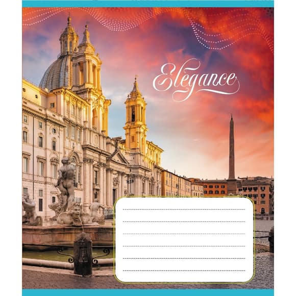 Тетрадь ученическая "Города Европы" 024-550207K-5 в клеточку, 24 листа