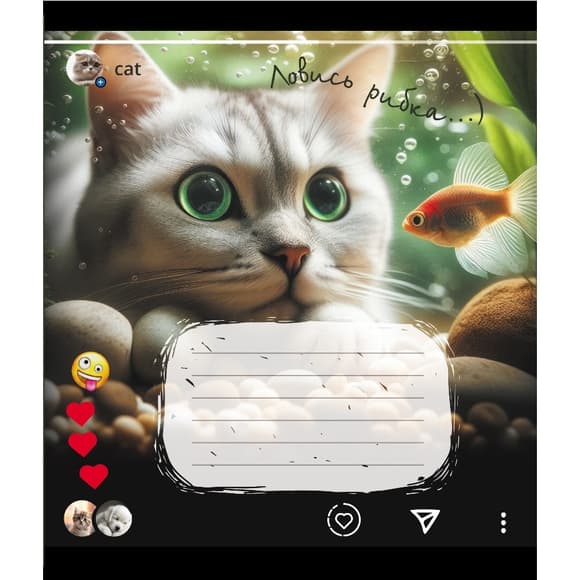 Тетрадь ученическая "Кошка" 024-550351K-4 в клеточку, 24 листа