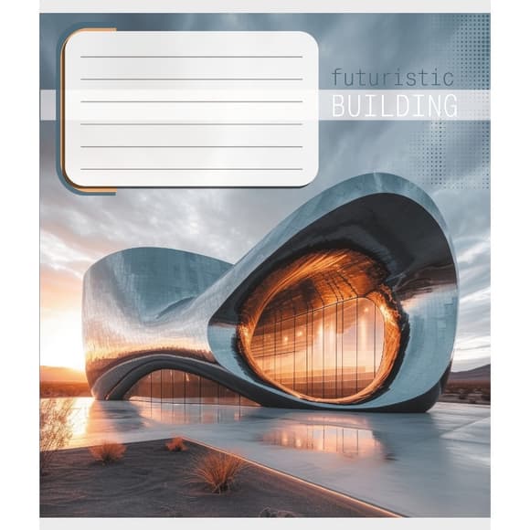 Тетрадь ученическая "Архитектура" 036-570090K-1 в клеточку, 36 листов