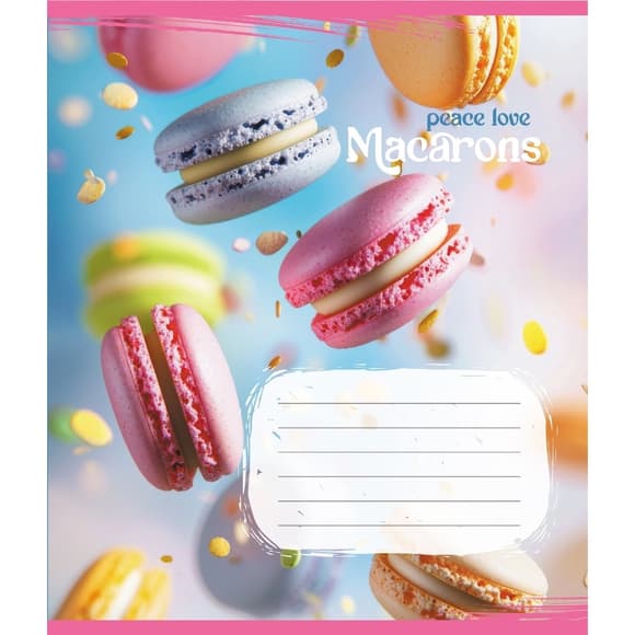 Зошит загальний "Макаруни" 048-590197K-4 в клітинку, 48 аркушів