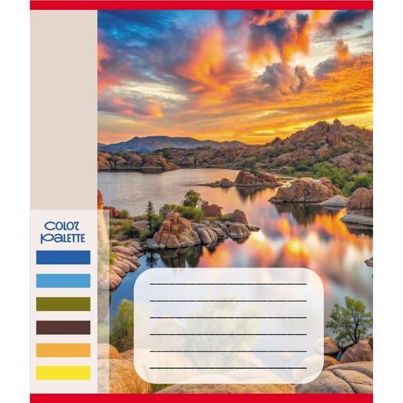 Зошит загальний "Кольори гір" 060-610093K-1 в клітинку, 60 аркушів