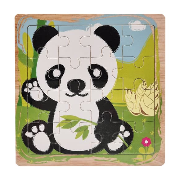 Дерев'яний пазл-вкладиш Панда з бамбуком 73260-6, 16 деталей