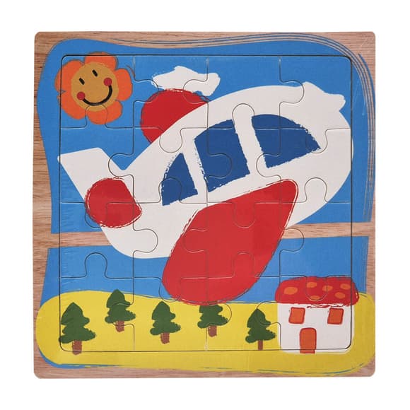 Деревянный пазл-вкладыш Самолет 73260-8, 16 деталей