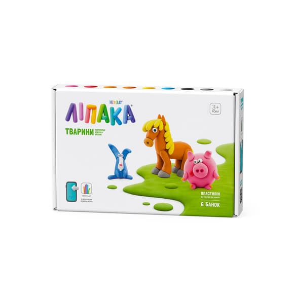 Набір пластиліну, що самостійно твердіє ЛІПАКА – Порося, кінь, кролик 60023-UA01