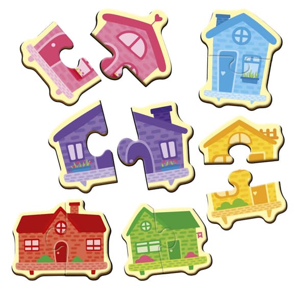 Дитячі магнітні пазли "Кольорові будинки" VT1733-03, 6 картинок