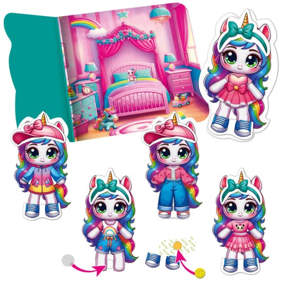 Гра розвиваюча з липучками "Єдиноріжка" VT1320-01, 11 елементів одягу