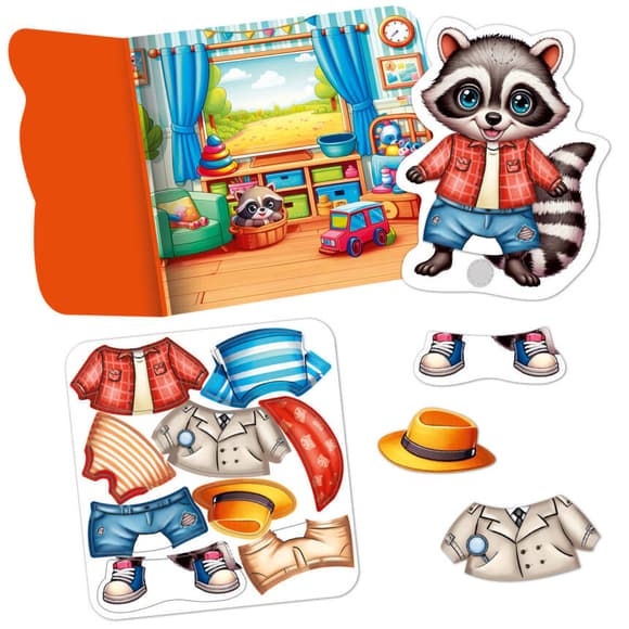 Гра розвиваюча з липучками "Енотик" VT1320-02, 9 елементі в одягу