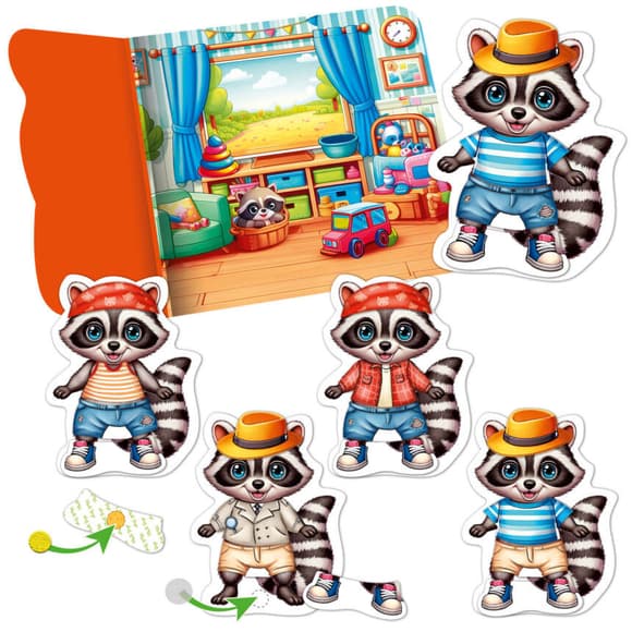 Гра розвиваюча з липучками "Енотик" VT1320-02, 9 елементів одягу