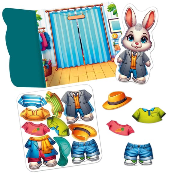 Игра развивающая с липучками "Зайчик" VT1320-04, 10 элементов одежды