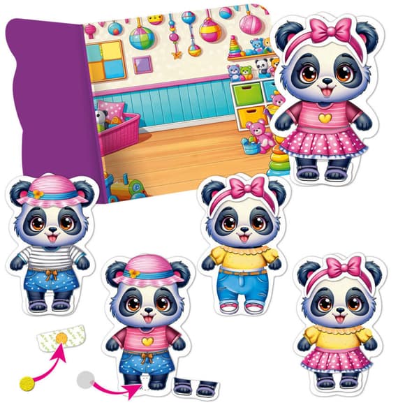 Гра розвиваюча з липучками "Пандочка" VT1320-05, 9 елементів одягу