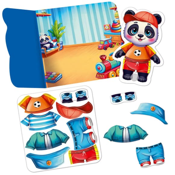 Гра розвиваюча з липучками "Панда" VT1320-06, 8 елементів одягу