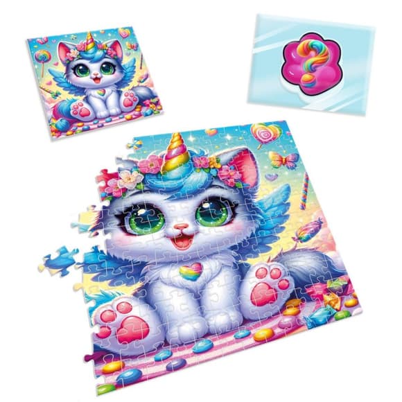 Детские пазлы с сюрпризом "Котик-единорожка" VT8030-07, 180 деталей