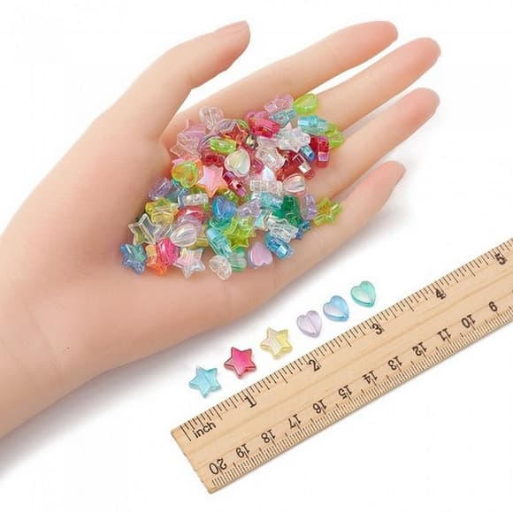 Декоративные бусинки для творчества Сердца и Звёзды Dom Busin УТ100031875 в упаковке 50 шт