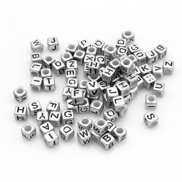 Декоративні намистинки для творчості Алфавіт Кубики Dom Busin УТ000004425 в упаковці 130 шт