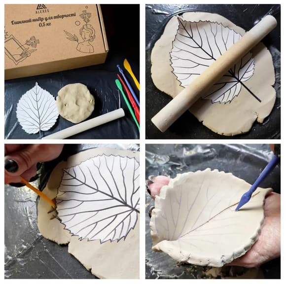 Детский глиняный набор для творчества GL-001 природная глина 0.5 кг