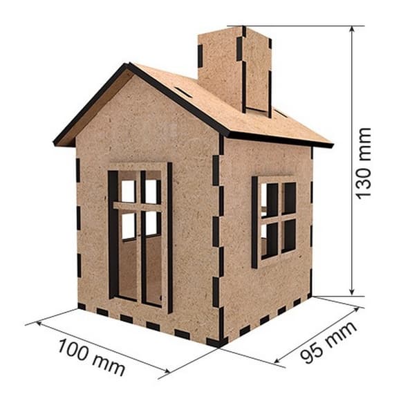 Заготовка для декорирования "Домик 9" FDPO-348 с LED свечой в комплекте