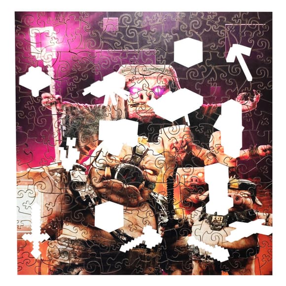 Фигурный пазл из дерева "Майнкрафт" PZ005-A3C-AC 180-250 деталей, размер А3