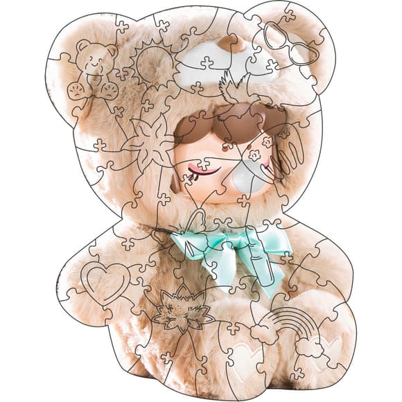 Фігурний пазл з дерева "Ненсі" PZ015-A4C-AC 75-125 деталей, розмір А4