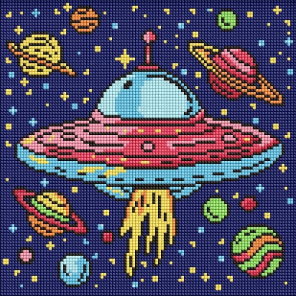 Алмазна мозаїка для дітей "Космічна подорож" ©art_selena_ua AMO8107, 30х30 см