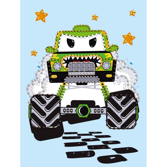 Алмазная мозаика с частичной выкладкой "Машинка зеленая" ©art_selena_ua AMV1227, 15x20см