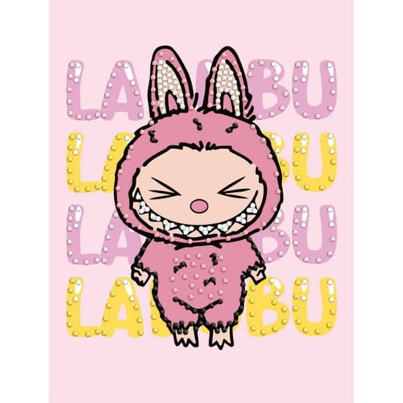 Алмазна мозаїка з частковою викладкою "Вона Лабубу"©art_selena_ua AMV1229, 15x20см